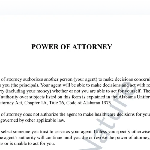 power of attorney form