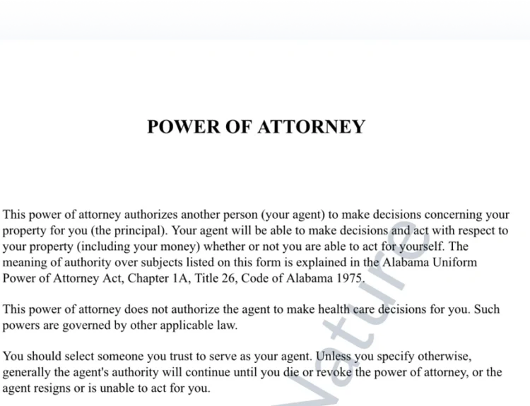 power of attorney form