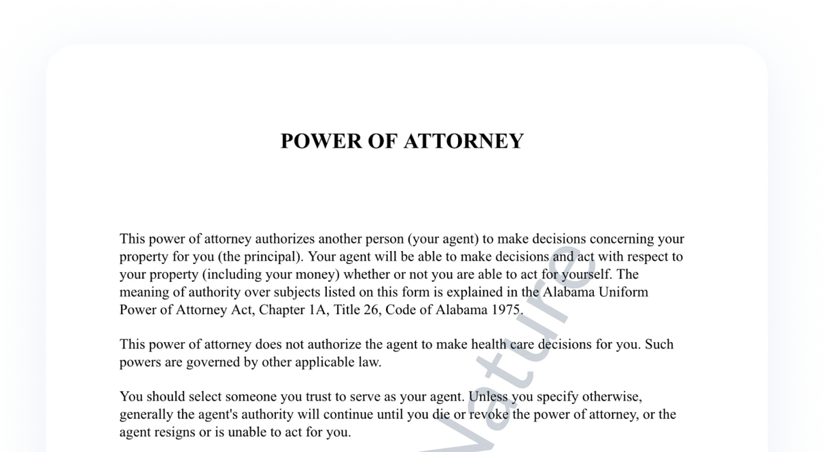 power of attorney form