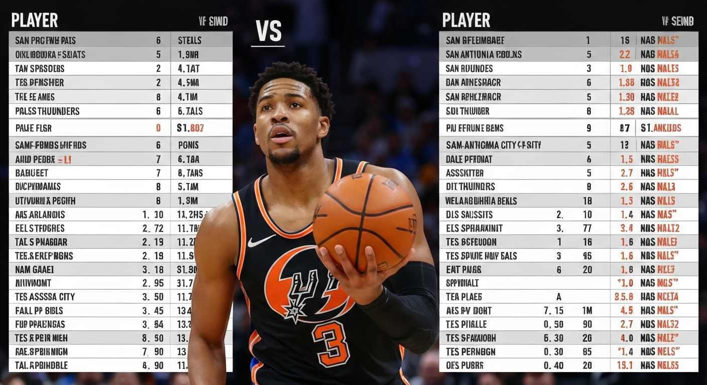 San Antonio Spurs vs Oklahoma City Thunder Match Player Stats